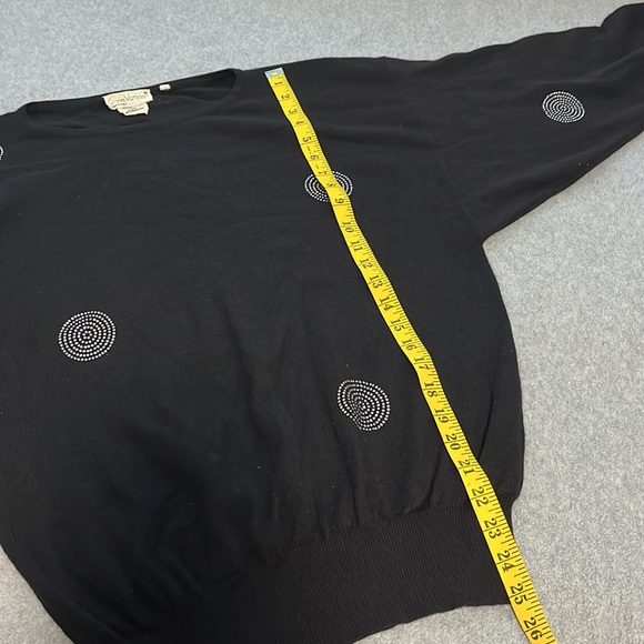 Vintage Gianni Versace Cashmere Sweater Womens Medium Rhinestones Old Money - Picture 8 of 15